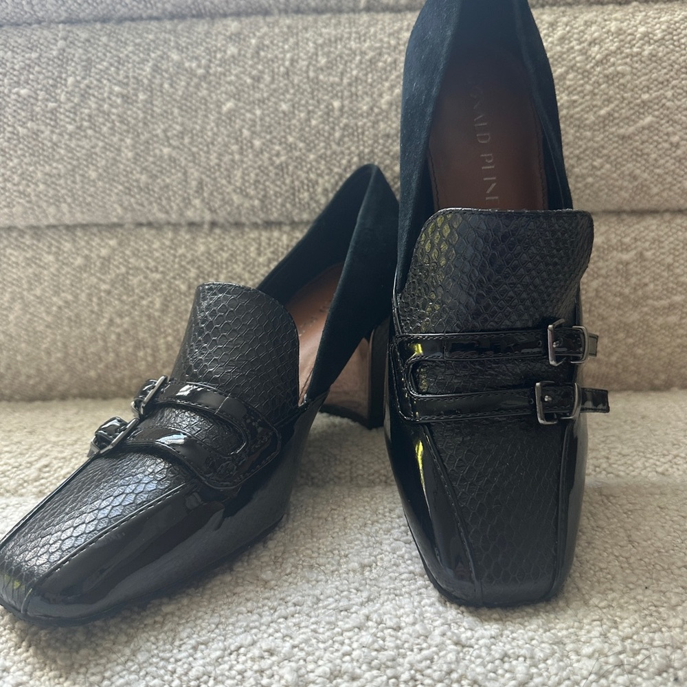 Donald J. Pliner Black Textured Heels